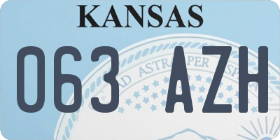 KS license plate 063AZH