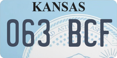 KS license plate 063BCF