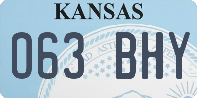 KS license plate 063BHY