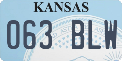 KS license plate 063BLW