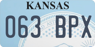 KS license plate 063BPX