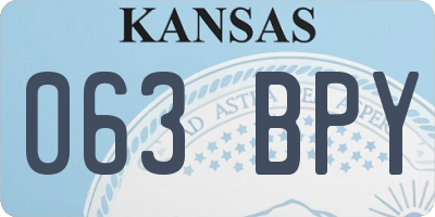 KS license plate 063BPY