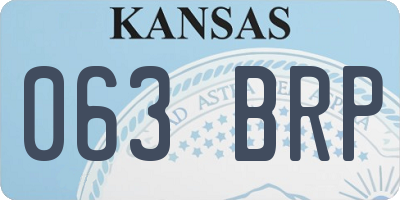 KS license plate 063BRP