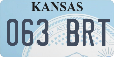 KS license plate 063BRT