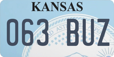 KS license plate 063BUZ