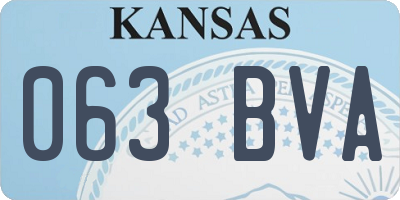 KS license plate 063BVA