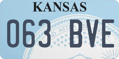 KS license plate 063BVE
