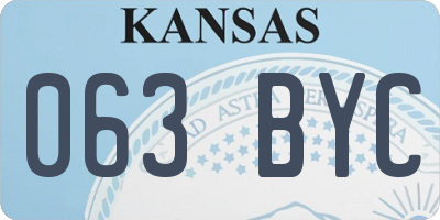 KS license plate 063BYC