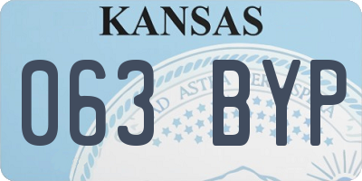 KS license plate 063BYP