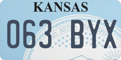 KS license plate 063BYX