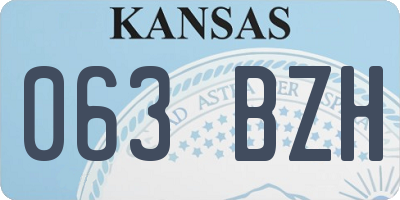 KS license plate 063BZH