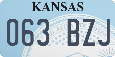 KS license plate 063BZJ