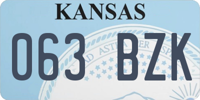 KS license plate 063BZK