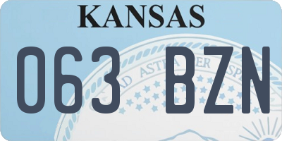 KS license plate 063BZN