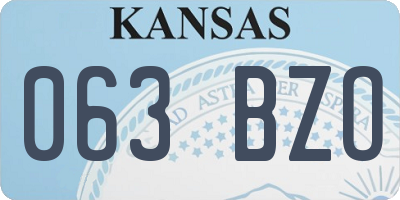 KS license plate 063BZO