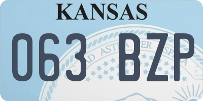 KS license plate 063BZP