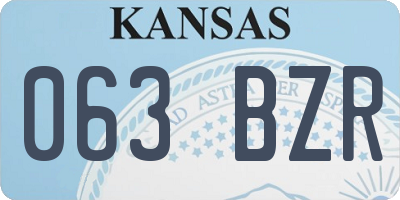 KS license plate 063BZR