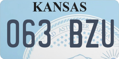 KS license plate 063BZU