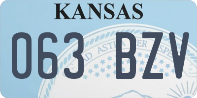 KS license plate 063BZV