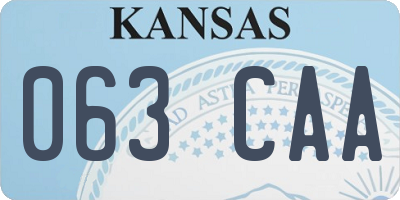 KS license plate 063CAA