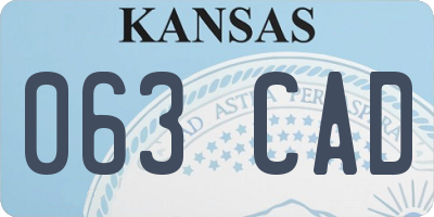 KS license plate 063CAD