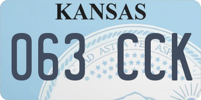 KS license plate 063CCK