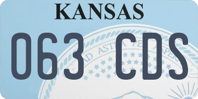 KS license plate 063CDS