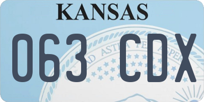KS license plate 063CDX