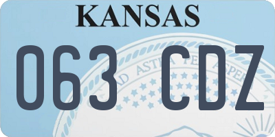 KS license plate 063CDZ