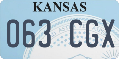 KS license plate 063CGX