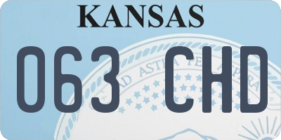 KS license plate 063CHD