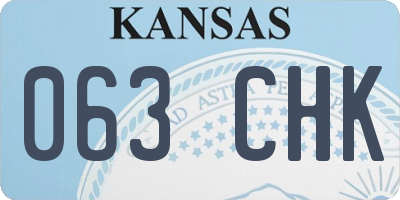 KS license plate 063CHK