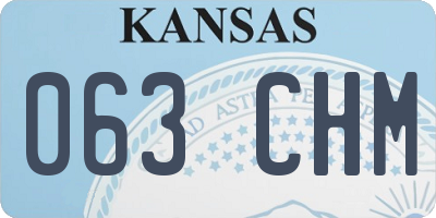KS license plate 063CHM