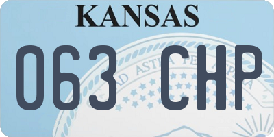 KS license plate 063CHP