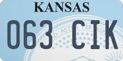KS license plate 063CIK