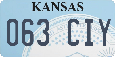 KS license plate 063CIY