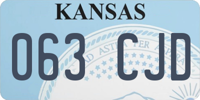 KS license plate 063CJD