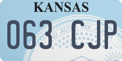 KS license plate 063CJP