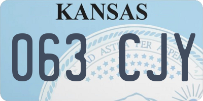 KS license plate 063CJY