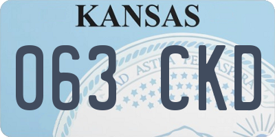 KS license plate 063CKD