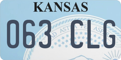 KS license plate 063CLG