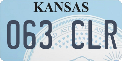KS license plate 063CLR