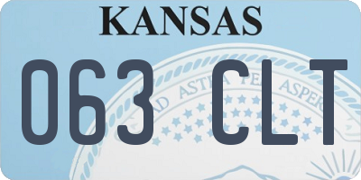 KS license plate 063CLT