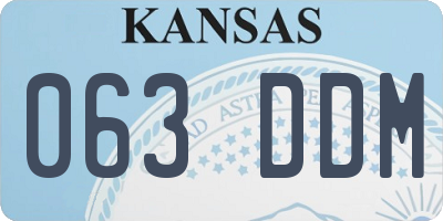 KS license plate 063DDM