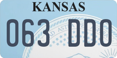 KS license plate 063DDO