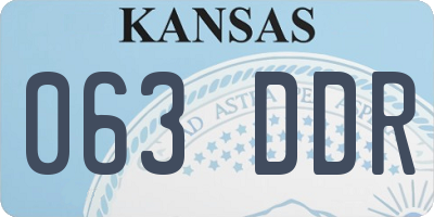 KS license plate 063DDR