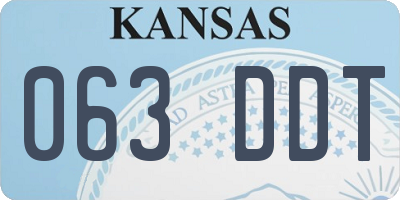 KS license plate 063DDT