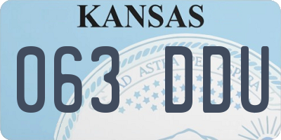 KS license plate 063DDU