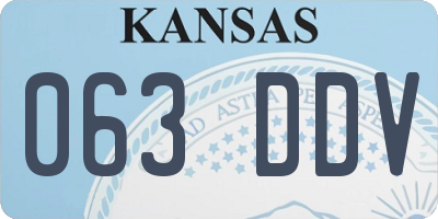 KS license plate 063DDV