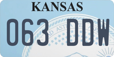 KS license plate 063DDW